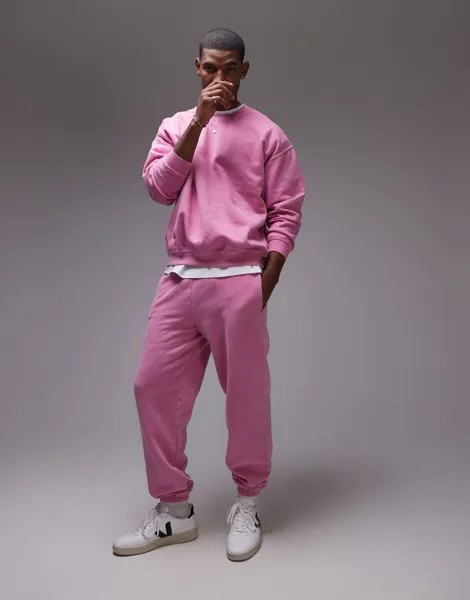 Ярко-розовые джоггеры оверсайз в винтажном стиле Topman
