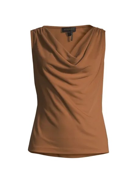 Топ из джерси с воротником-хомутом в деревенском стиле Donna Karan New York