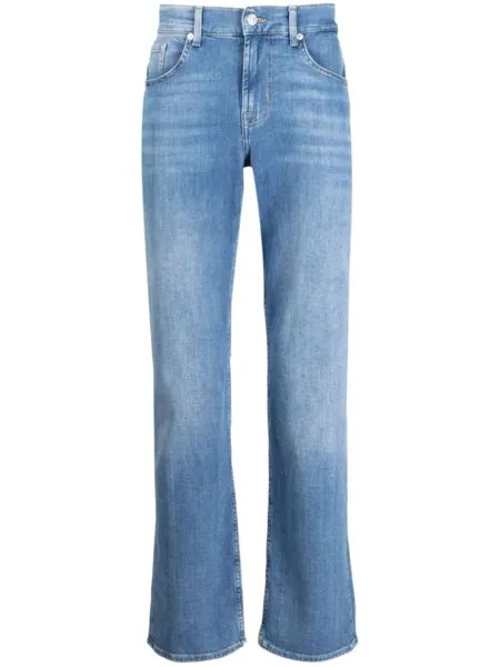 7 For All Mankind джинсы средней посадки с эффектом потертости, синий