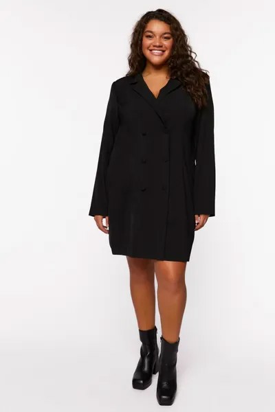 Двубортный пиджак, мини-платье больших размеров Forever 21, черный