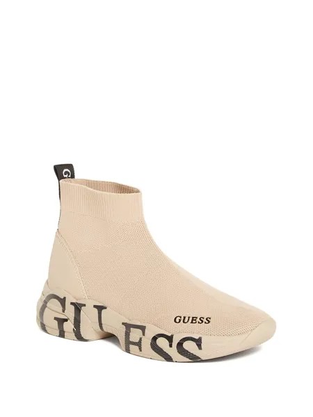 Трикотажные кроссовки Pause с логотипом Guess Factory, цвет Light Natural