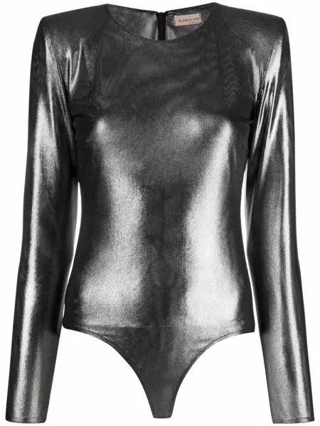 Blanca Vita metallic-effect bodysuit