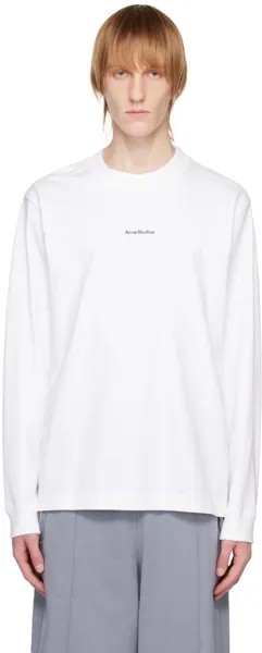 Белая футболка с длинным рукавом с принтом Acne Studios