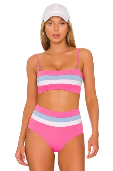 Топ бикини L*SPACE Rebel Stripe, цвет Bubble Gum, White, & Aura