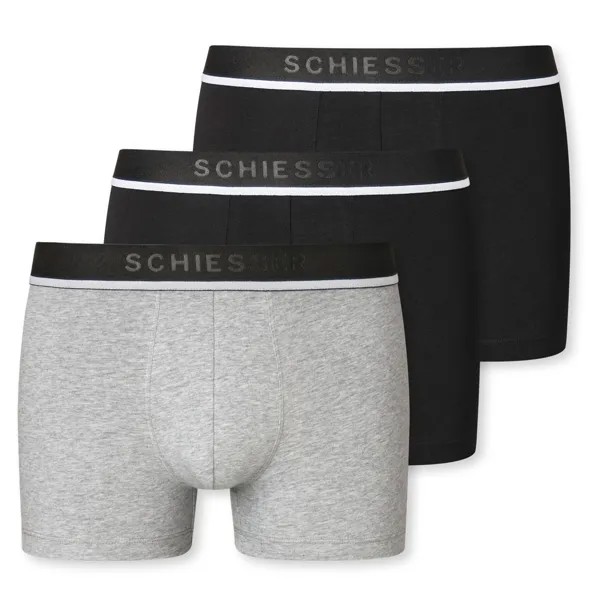 Боксеры Schiesser Boxershorts 3 шт, цвет Schwarz / Schwarz / Grau melange