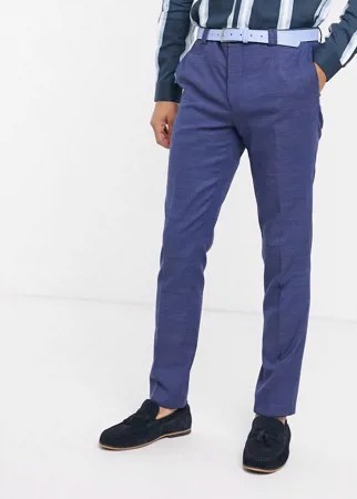 Темно-синие фактурные брюки из переработанного полиэстера Viggo-Темно-синий