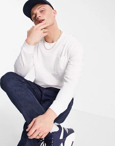 Белый oversize-лонгслив Jack & Jones Originals