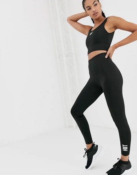 Черные леггинсы с полосками по бокам HIIT-Черный
