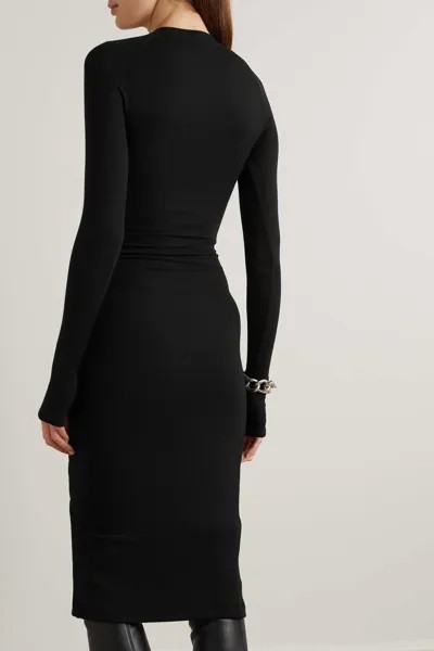 ALIX NYC платье миди Pearson из джерси в рубчик, черный