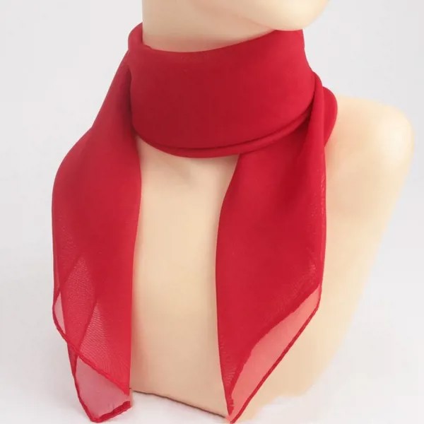 65см сплошной цвет маленький квадратный шарф тонкий шифон шарф все матч квадратный декоративный шарф танцевальный шарф