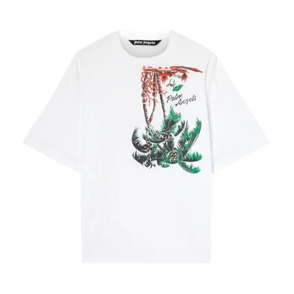 Футболка Palm Angels Upside Down Palm T-Shirt 'White/Green', белый