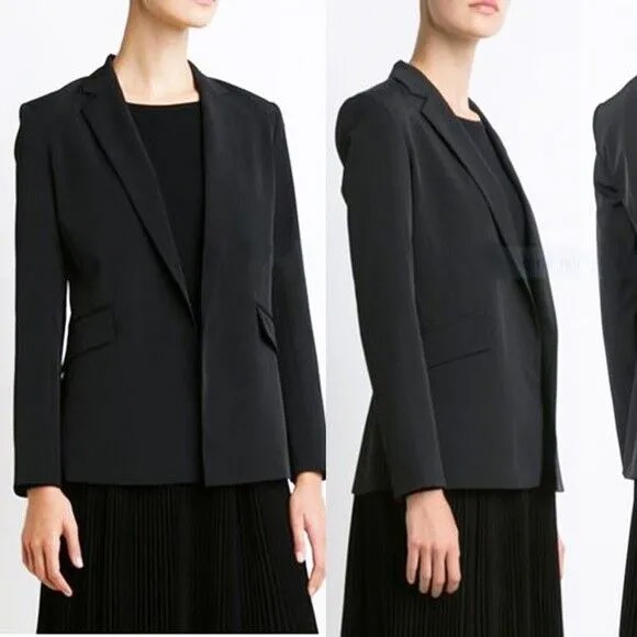 THEORY Черный пиджак Sedeia Becker Пальто Куртка с открытым вырезом спереди 2 = XS
