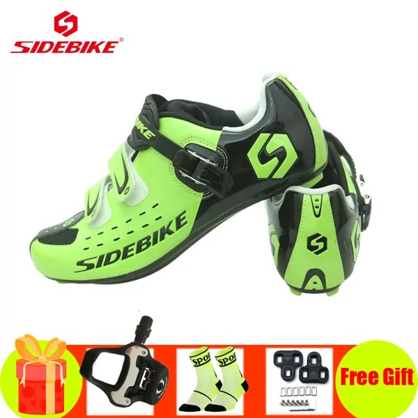 Ботинки для велоспорта Sidebike мужские/женские, профессиональные дышащие самоблокирующиеся дорожные педали, велосипедная обувь