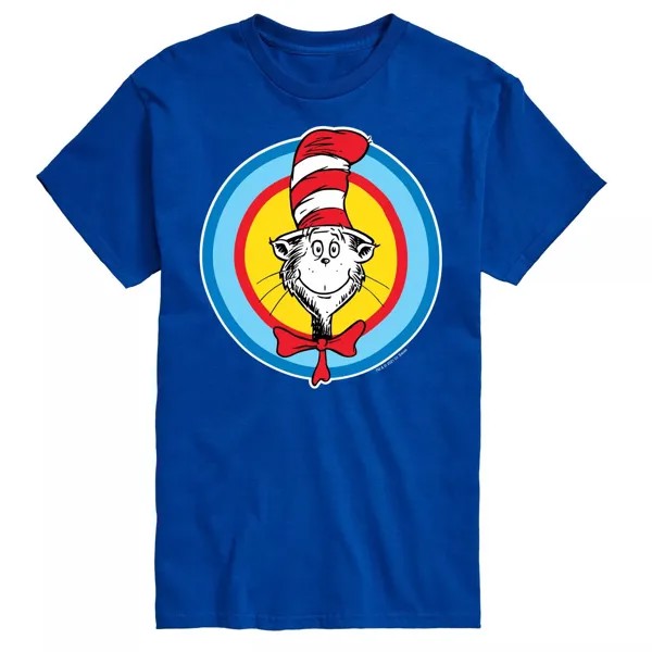 Футболка Big & Tall Dr Seuss Cat In Hat Smile License, синий