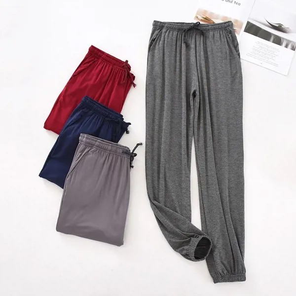 Японские новые весенние и осенние мужские пижамы мужские модальные домашние брюки суженные брюки эластичные свободные брюки большого размера пижамные брюки