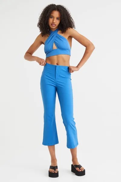 Расклешенные брюки H&M, ярко-голубой