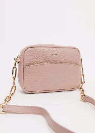 Розовая кожаная сумка через плечо Paul Costelloe-Розовый