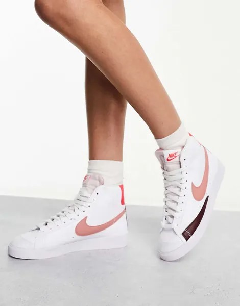 Бело-красные кроссовки Nike Blazer '77 NN средней высоты