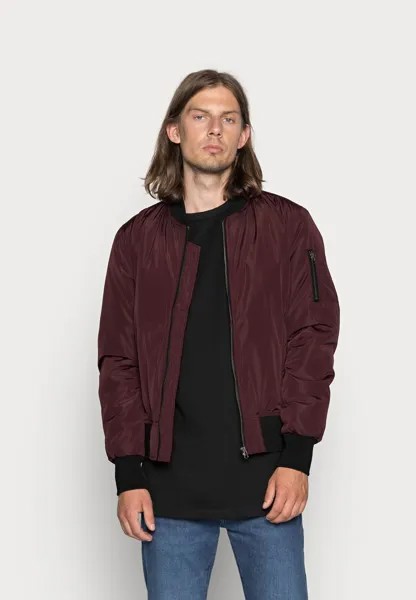 Бомбер Urban Classics 2-Tone Bomber Jacket, темно-красный/черный