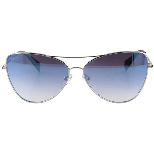 Солнцезащитные очки Genny , авиаторы, оправа: металл, зеркальные, с защитой от УФ, для женщин, серебряный