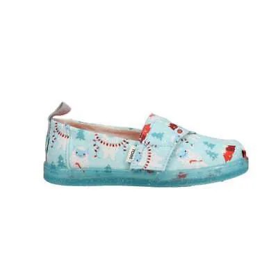TOMS Alpargata Праздничные слипоны на плоской подошве для девочек Синие повседневные туфли на плоской подошве 10017617T