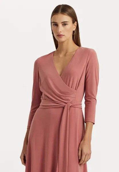 Платье из джерси Carlyna Sleeve Day Dress Lauren Ralph Lauren, цвет pink mahogany