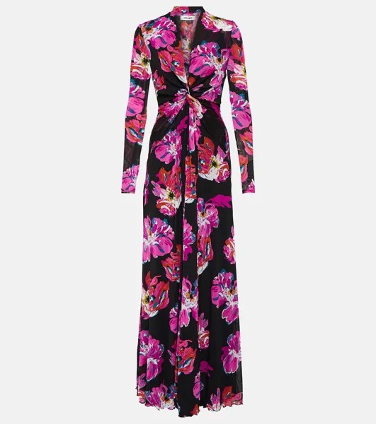 Платье макси из сетки с принтом kassia Diane Von Furstenberg, мультиколор