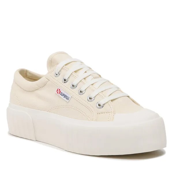 Кроссовки Superga Stripe Platform, бежевый