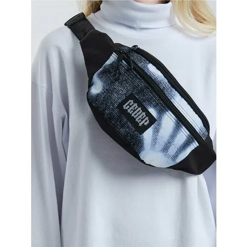 Сумка поясная SEVERCLOTHING, черно-белый