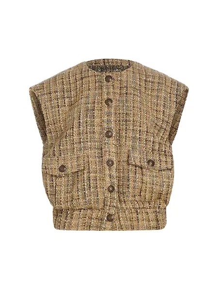 Жилет Uma из смесовой шерсти букле L'Agence, цвет camel tweed