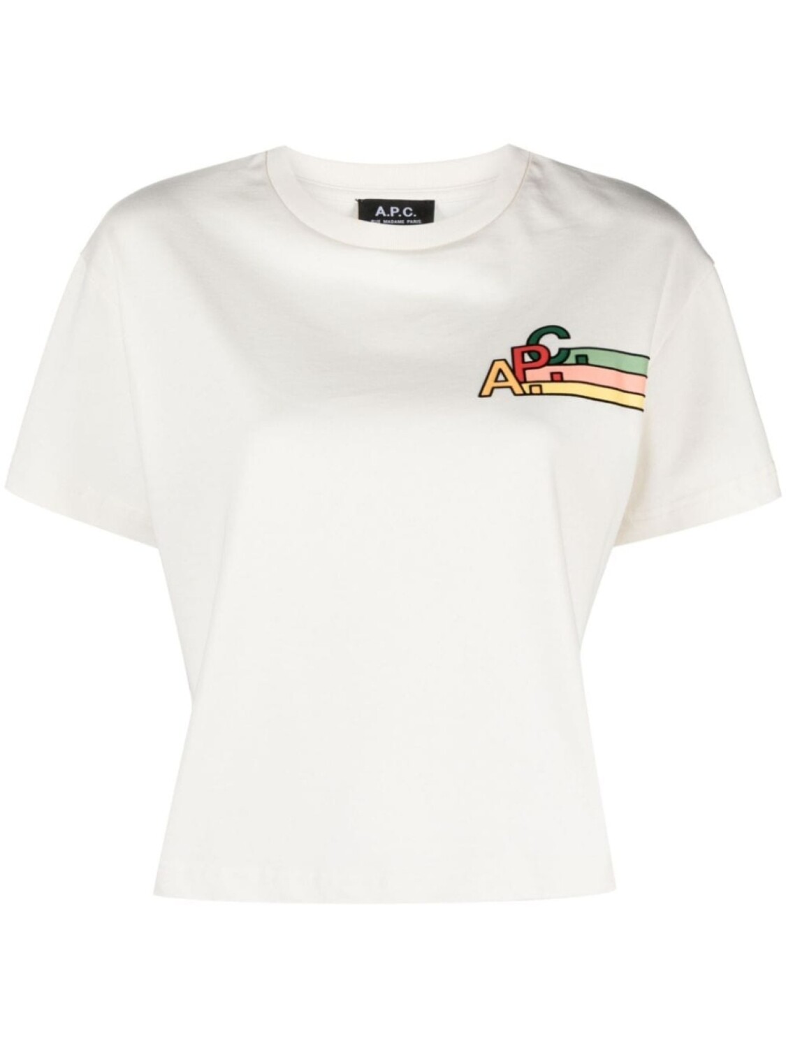 A.P.C. футболка с вышитым логотипом, нейтральный цвет