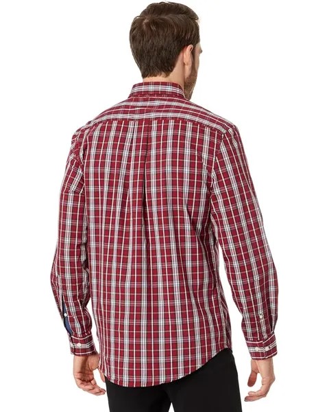 Рубашка U.S. POLO ASSN. Long Sleeve Yarn-Dye Stretch Plaid Woven Shirt, цвет Maroon Banner