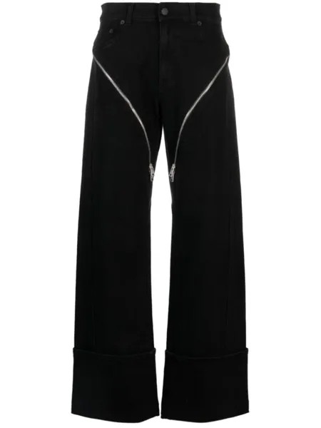 Mugler широкие джинсы с завышенной талией, черный