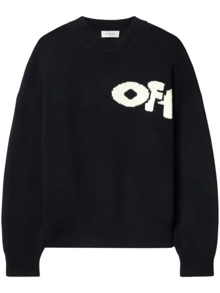 Off-White джемпер с логотипом, черный