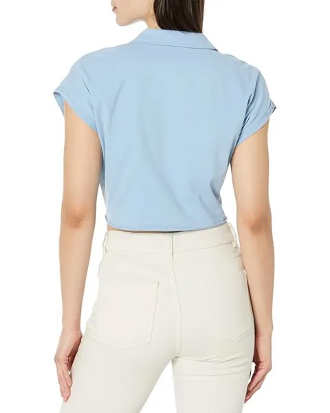 Поло Madewell MWL Polo Twist Tee: Botanical Dye Edition, цвет Baby Blue Solid