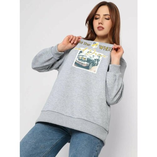 Свитшот Fashion Margo, размер 44, , серый меланж