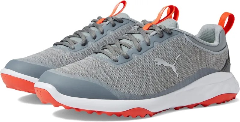 Кроссовки Puma Fusion Pro Golf Shoes, цвет Quarry/Puma Silver/Red Blast
