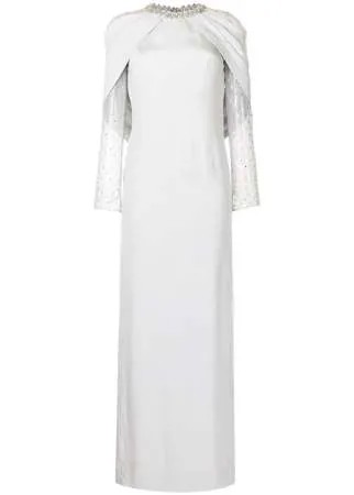 Jenny Packham платье-кейп с кристаллами