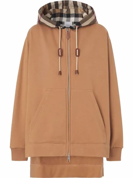 Burberry худи со вставкой в клетку