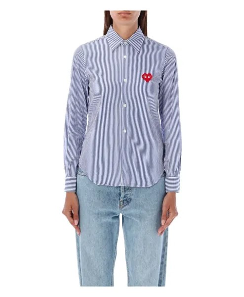 Рубашка с пиксельным сердечком Comme Des Garçons Play, синий