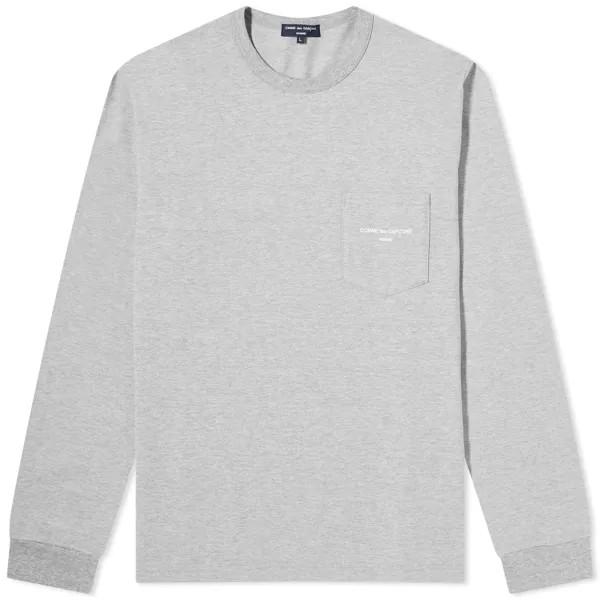 Лонгслив Comme Des Garçons Homme Pocket Logo Long Sleeve Tee, цвет Top Grey