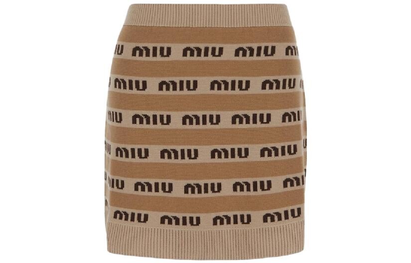 Повседневная юбка женская коричневая Miu Miu