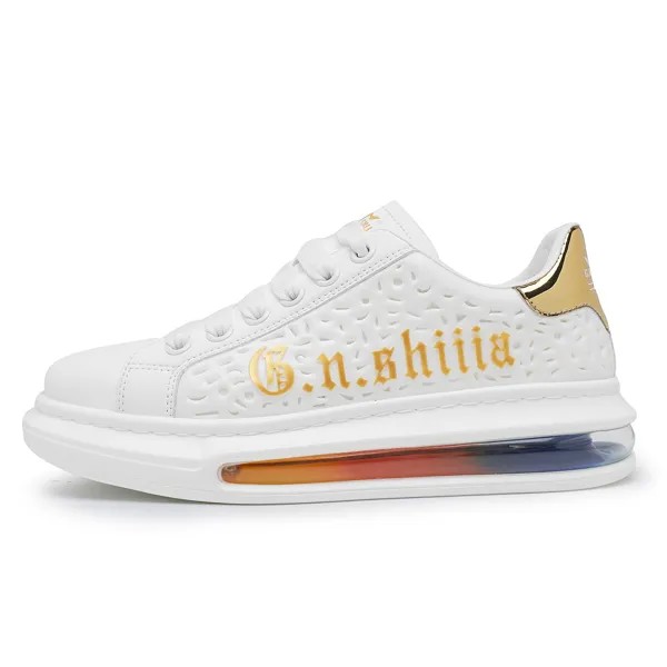 Кроссовки G.N.SHIJIA Skateboarding Shoes Unisex Low-top, белый/золотой