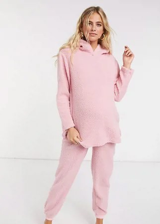 Комплект с худи и джоггерами розового цвета ASOS DESIGN Maternity-Розовый
