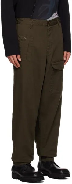 Коричневые брюки карго на кулиске Yohji Yamamoto