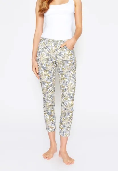 Брюки ANGELS 7/8 Hose Hose Ornella mit tropischem Print, зеленый