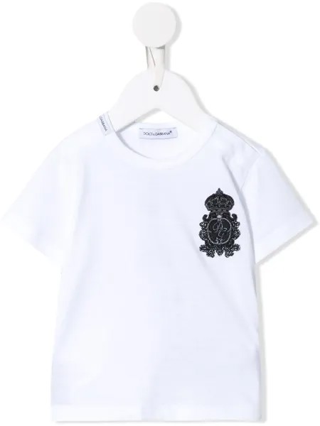 Dolce & Gabbana Kids футболка с нашивкой Heraldic