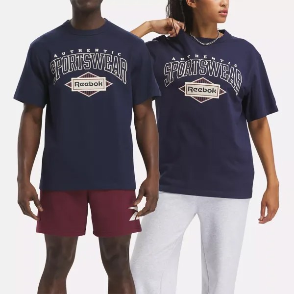 Классическая футболка со спортивными товарами Reebok, цвет Vector Navy