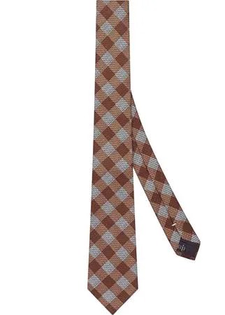 Fendi галстук в клетку с логотипом FF