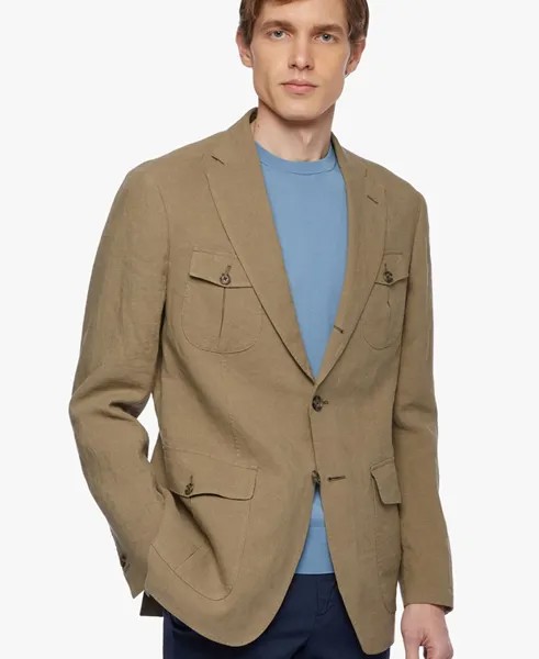Льняная куртка Brooks Brothers, зеленый